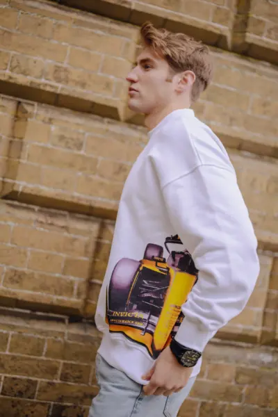 lifestyle photoLIVERY Essential Crew Neck - White